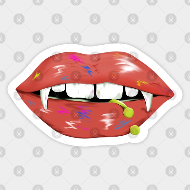 Vampire Lips Sticker by mailboxdisco